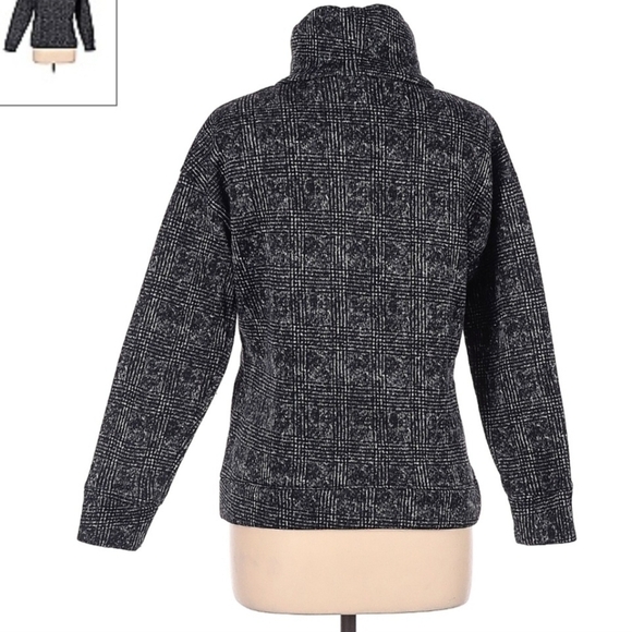 Izod Thick Grey Pullover Funnel Mock Neck Sweater Side Zippers Women's Large L - Picture 2 of 9